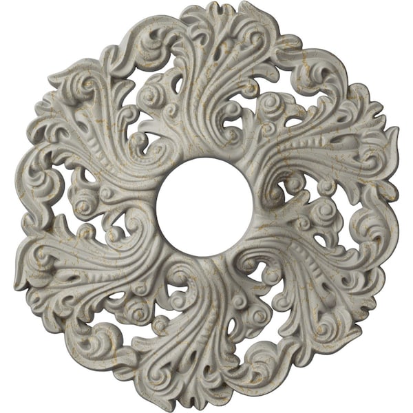Ekena Millwork Orrington Medallion (Canopies up to 4 3/4"), 19 5/8"OD x 4 3/4"ID x 1 3/4"P, Pot of Cream Crackle CM19ORPCC - main